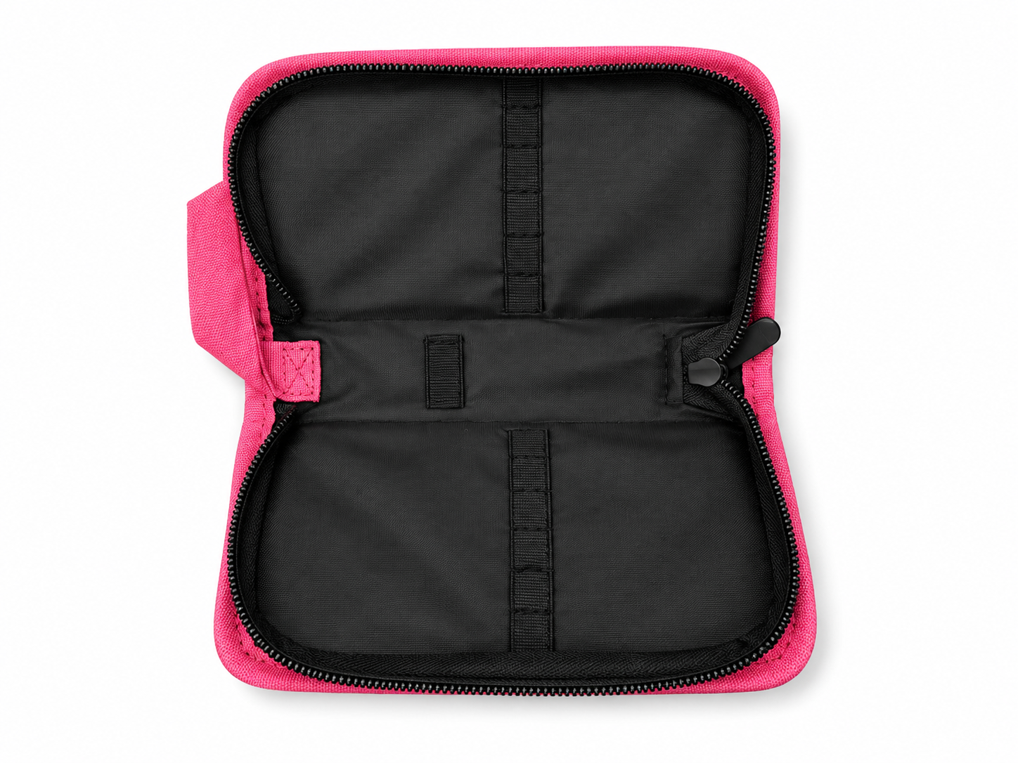 👜 Black & Pink Multi-Compartment Cosmetic / Travel Pouch